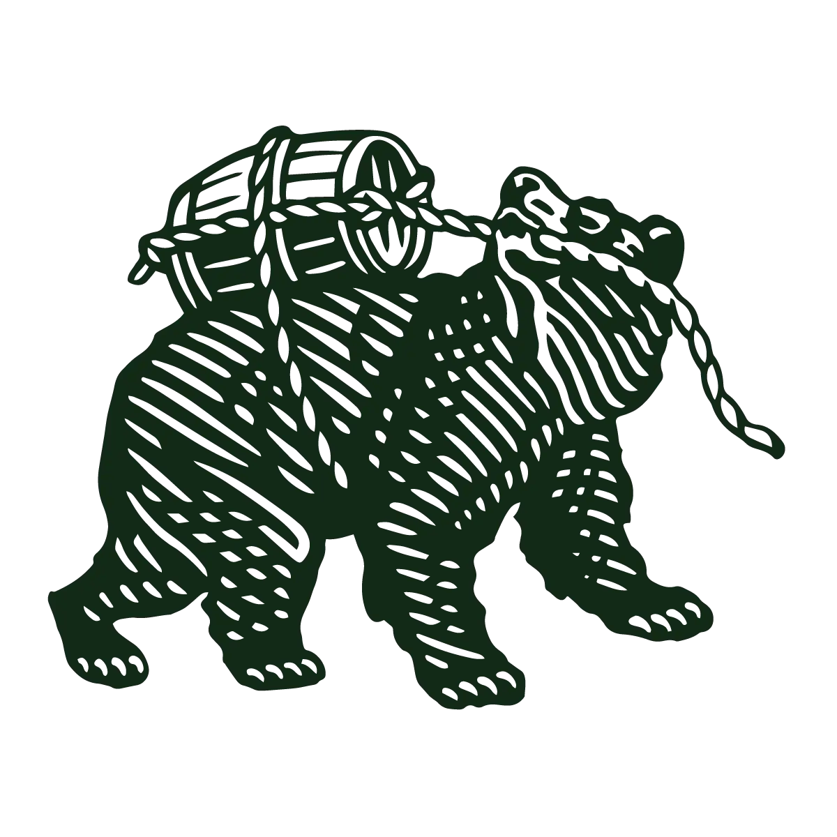 bear with wine barrel